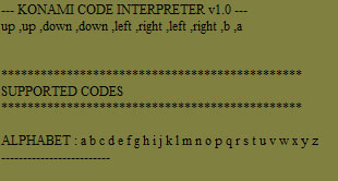 [Lab] Konami Code Interpreter v1.0